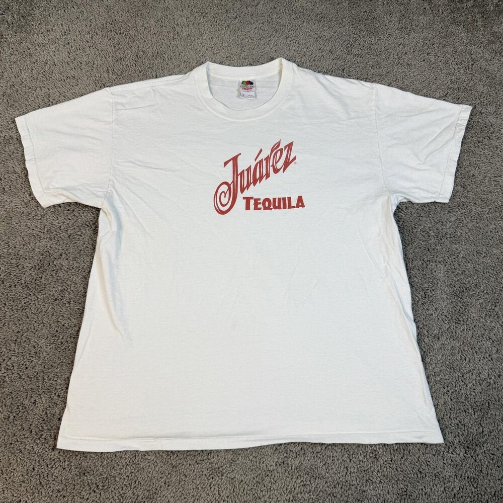 Vintage Juarez Tequila Shirt Mens XL White Graphic Heavyweight Cotton Y2K
